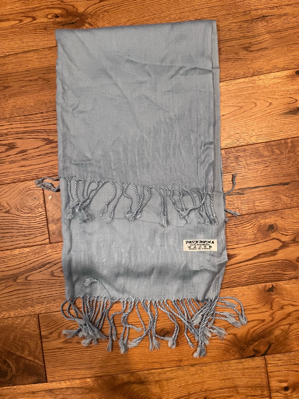 pashmina Powder Blue Fringe Scarf